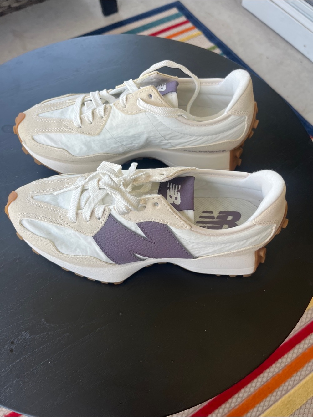 New Balance Women’s Cream & Purple Retro Runner Sneakers